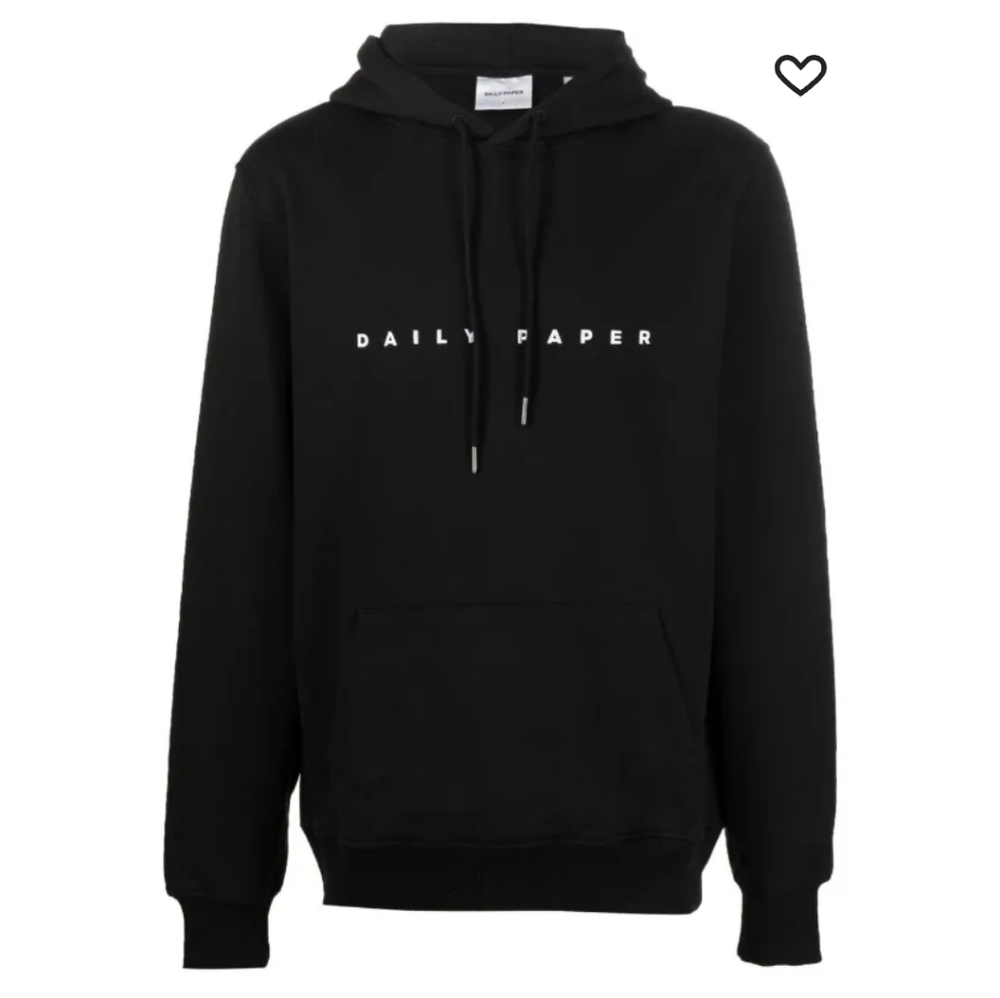 Daily Paper Black Logo-print drawstring hoodie